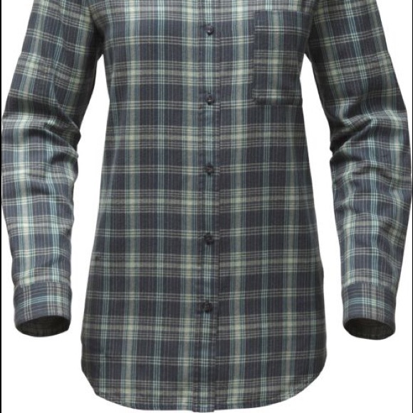 North Face Blue Gray Plaid Womens Large - Picture 2 of 2